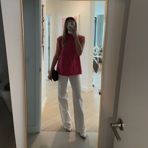 High waisted zara flare jeans in white